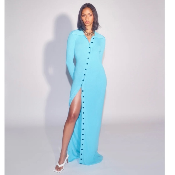 FUMI THE LABEL DRESS - NAOMI DRESS IN AQUA BLUE - Picture 2 of 6